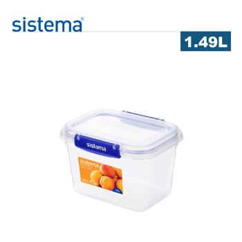 【紐西蘭SISTEMA】 長形扣式防漏保鮮盒/收納盒1.49L