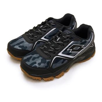 【LOTTO】男 專業防潑水郊山越野跑鞋 CROSS RUN 跨越叢林系列 (迷彩黑 6190)