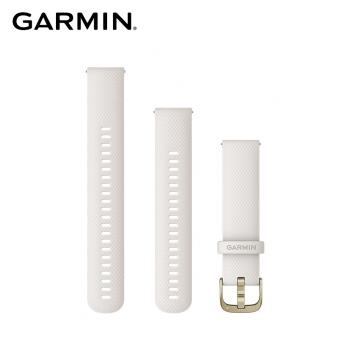 【GARMIN】 Quick Release (20mm) 象牙白搭奶油金錶扣矽膠錶帶