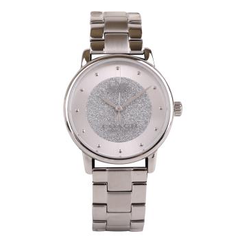 COACH-36mm 時尚晶鑽錶面不銹鋼帶氣質女腕錶(銀色)