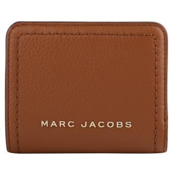 MARC JACOBS  金字荔枝紋皮革ㄇ型拉鍊短夾(駱駝色)