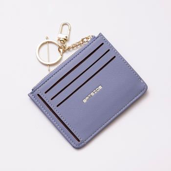 【L.Elegant】簡約輕薄 學生卡夾 鑰匙圈拉鏈零錢包(共3色)B606