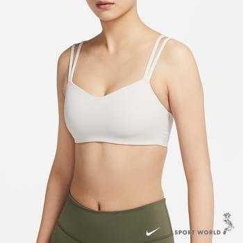 NIKE 女 運動內衣 Dri-FIT 低強度支撐 一片式襯墊 雙肩帶 杏 米色 DO6609-104