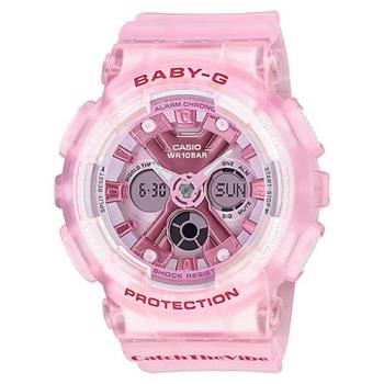 CASIO 卡西歐 Baby-G 嘻哈復古風格半透明雙顯手錶 (BA-130CV-4A)