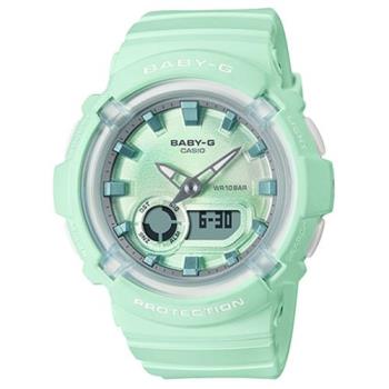 CASIO 卡西歐 Baby-G LA街頭設計 金屬光感雙顯手錶-薄荷綠 (BGA-280-3A)