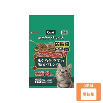 日本PETLINE克拉-綜合貓糧(500克*6小包) 3公斤 X2包組(Carat mix-3)(下標數量2+贈神仙磚)