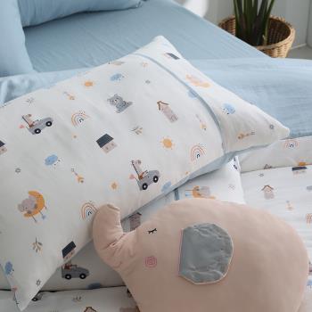 HOYACASA 單人抗菌雙層好眠紗兩用被床包組-童樂繪