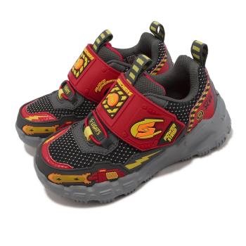 Skechers 兒童燈鞋 S Lights-Adventure Track 紅 灰 音效 太空戰機 閃燈 小朋友 400155LRDCC