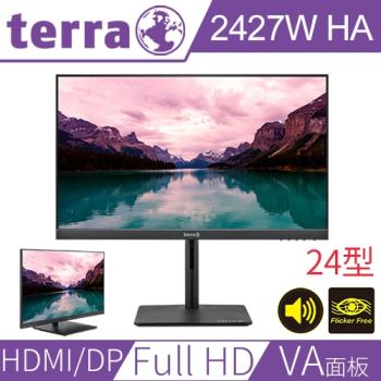Terra沃特曼  2427W HA 24型 VA面板 FHD不閃屏抗藍光螢幕