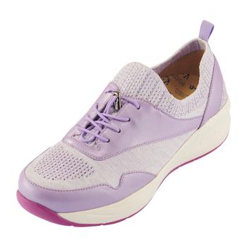 Kimo德國品牌健康鞋-專利足弓支撐-拼接設計羊皮針織休閒健康鞋 女鞋 (木槿紫 KBBSF160149)