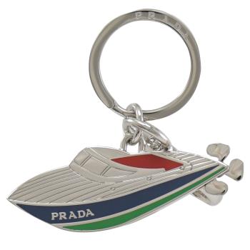PRADA 2AP545 遊艇造型金屬鑰匙圈.銀