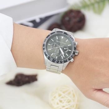MICHAEL KORS MK8912 三眼大錶框計時時尚腕錶.銀/墨綠 45mm