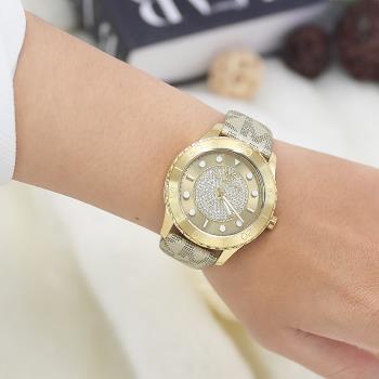 MICHAEL KORS MK6999 輕奢水鑽鑲嵌不鏽鋼時尚腕錶.金 40mm
