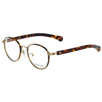 Calvin Klein- 復古圓框光學眼鏡（琥珀色）