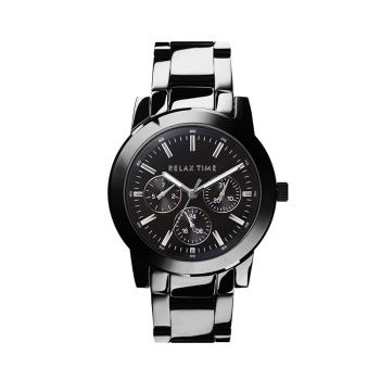 RELAX TIME三眼腕錶-黑(R0800-16-09X)大