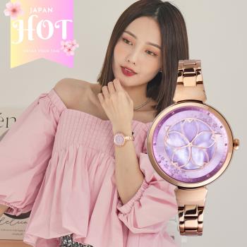           【Relax Time】年度設計錶款 綻放系列 粉紫 櫻花手錶 (RT-72-6)