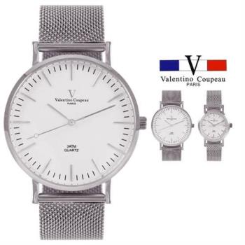 【Valentino Coupeau】細針米蘭網狀不鏽鋼帶錶-銀色 范倫鐵諾 古柏
