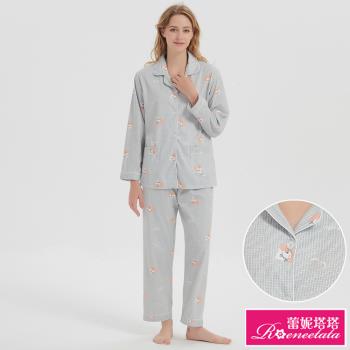 【蕾妮塔塔】Honey兔 針織長袖兩件式睡衣(R17216-6灰)