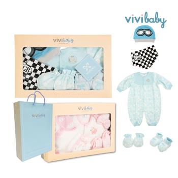 【VIVIBABY】100%純棉 套裝 防踢被 安撫巾 新生兒盒 彌月禮盒 送禮自用