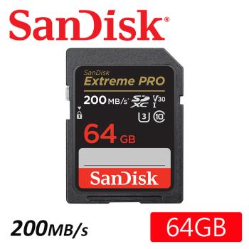 SanDisk 64GB 200MB/s Extreme PRO SDXC U3 UHS-I V30 記憶卡
