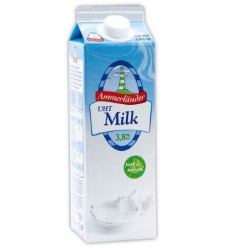【Ammerlander愛牧】德國純牛奶1000ml(乳脂含量達3.8％)x4瓶