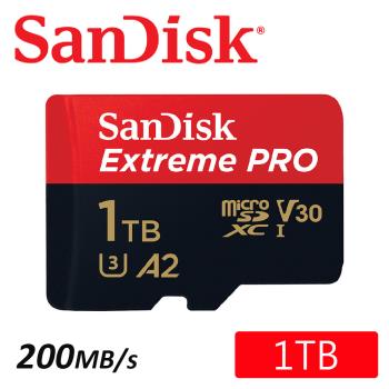 SanDisk 1TB 200MB/s Extreme PRO microSDXC U3 V30 A2 記憶卡