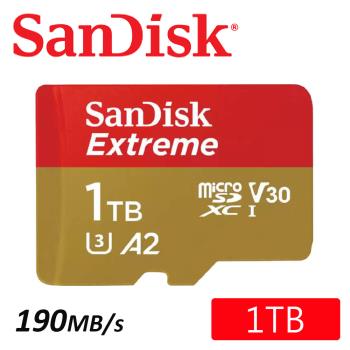 SanDisk 1TB 190MB/s Extreme microSDXC U3 V30 A2 記憶卡
