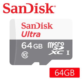 SanDisk 64GB 100MB/s Ultra microSDXC UHS-I 記憶卡(白卡)