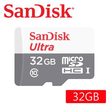 SanDisk 32GB 100MB/s Ultra microSDHC UHS-I 記憶卡(白卡)