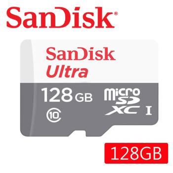 SanDisk 128GB 100MB/s Ultra microSDXC UHS-I 記憶卡(白卡)