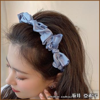 『坂井．亞希子』日系甜美蝴蝶結褶皺造型髮箍