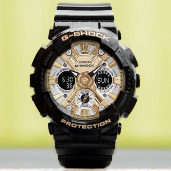 CASIO G-SHOCK  立體黑金 閃耀雙顯腕錶 GMA-S120GB-1A