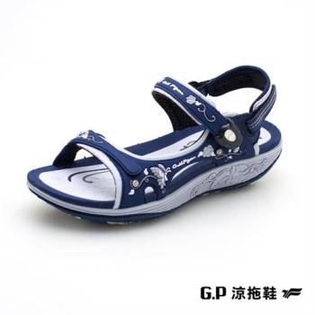 G.P 舒適中厚底磁扣兩用涼拖鞋G2358W-藍色(SIZE:36-39 共三色)   GP       