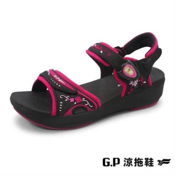 G.P 厚底雕花磁扣兩用涼拖鞋G2347W-黑桃色(SIZE:35-39 共二色)  GP         