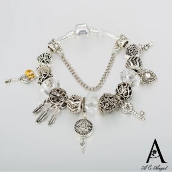 【ANGEL】補夢網之鑰DIY串珠水晶手鍊(白色尺寸可選)                  