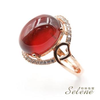 【Selene】典雅橙石榴戒指(是幸運和愛情的保護石)
