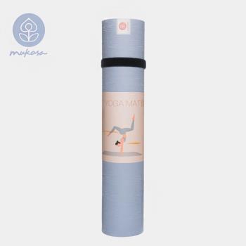 [Mukasa] 天然橡膠瑜珈墊 5mm - 霧霾藍/木質紋 - MUK-21103