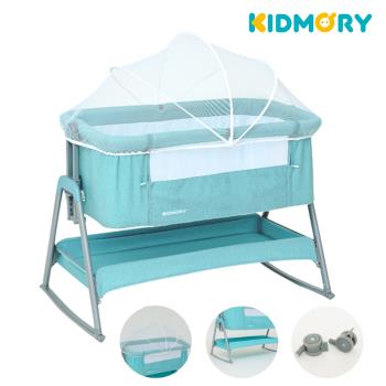 【KIDMORY】多功能可調式床邊床-全配組(蚊帳、滾輪、搖桿)KM-526+KM-526-ACC