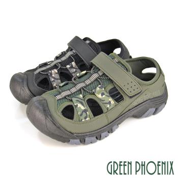 GREEN PHOENIX 男 涼鞋 運動涼鞋 溯溪鞋 迷彩 沾黏 休閒 護趾 水陸兩棲 台灣製N-11528