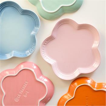 歐式陶瓷漸變色花朵造型家用餐盤