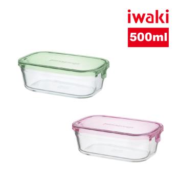 【日本iwaki】耐熱玻璃微波保鮮盒500ml