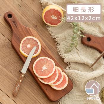 韓國SSUEIM 桃花心木製把手細長形砧板/托盤42x12x2