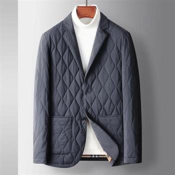 【巴黎精品】西裝外套休閒西服-夾棉加厚保暖純色男外套2色p1ac56
