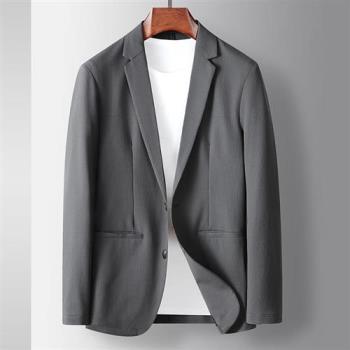 【巴黎精品】西裝外套休閒西服-純色免燙抗皺修身男外套3色p1ac64
