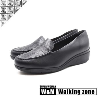 WALKING ZONE SUPER WOMAN系列 壓花樂福休閒鞋 女鞋-黑