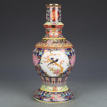 雍正琺瑯彩淨水瓶仿古瓷器花瓶