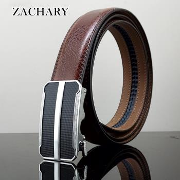 【ZACHARY】全牛皮時尚自動皮帶CY8916棕