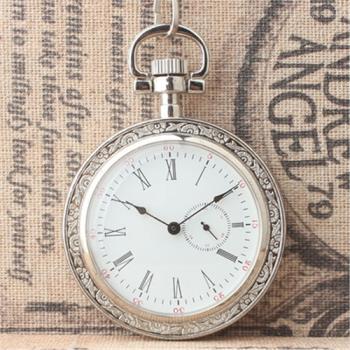 蓋羅馬字合金時尚復古機械懷錶