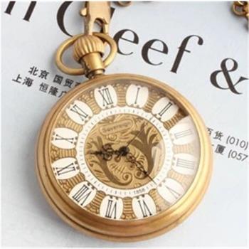 全銅製造玫瑰金羅馬字唯美機械懷錶