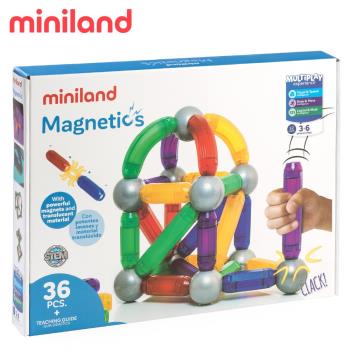 【西班牙Miniland】12cm磁力棒36件組